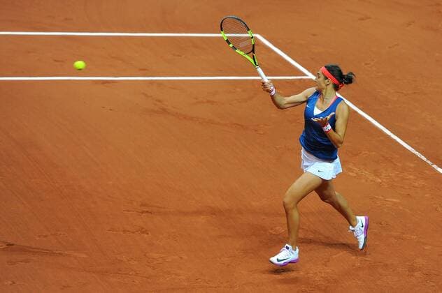 Caroline Garcia (FRA) TENNIS : Fed Cup - FRA vs Niederlande - 16 04 16 TennisMagazine Panoramic 