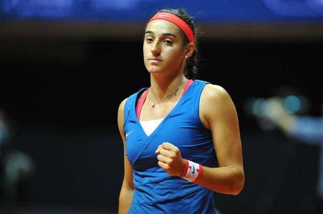 Caroline Garcia (FRA) TENNIS : Fed Cup - FRA vs Niederlande - 16 04 16 TennisMagazine Panoramic 