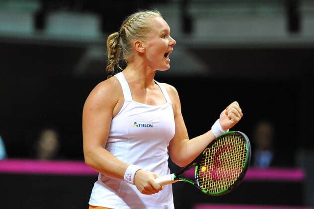 Kiki Bertens (NLD) TENNIS : Fed Cup - FRA vs Niederlande - 16 04 16 TennisMagazine Panoramic 