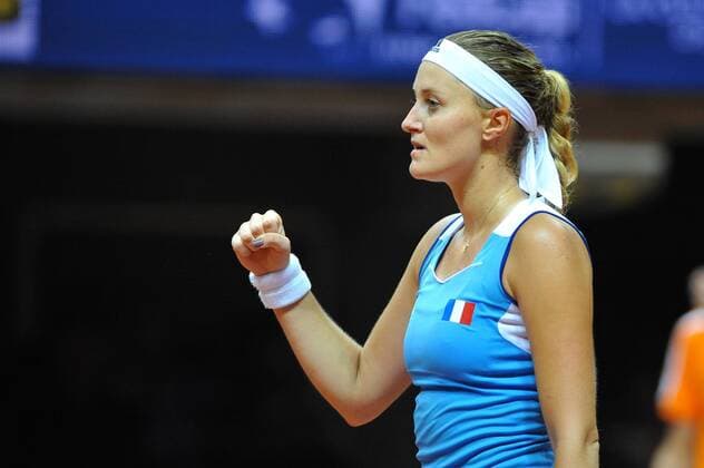 Kristina Mladenovic (FRA) TENNIS : Fed Cup - FRA vs Niederlande - 16 04 16 TennisMagazine Panoramic 