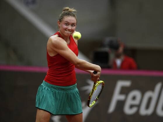 Fed Cup Moscow. RUS-BLR. Match 1 Alexandra Sasnovich(BLR)
