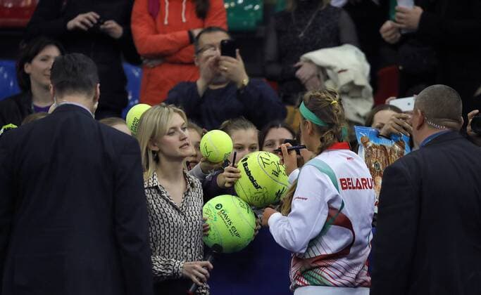 Fed Cup Moscow. RUS-BLR match 2. Autograph of Victoria Azarenka(BLR)