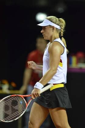 Tennis - Fed Cup - WORLD GROUP PLAY-OFF - Romania vs. Germany APR 2016 April 17, 2016: Angelique KERBER (GER) during the Fed Cup - WORLD GROUP PLAY-OFF - Romania vs. Germany at Polyvalent Hall in Cluj-Napoca, Romania