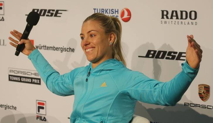 Porsche Tennis Grand Prix Stuttgart 18.04.2016 Deutschland Porsche Tennis Grand Prix Frauen Stuttgart Pressegespräch mit Angelique Kerber (GER).