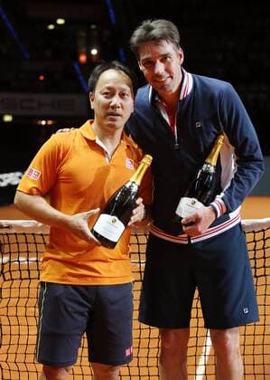 Stuttgart Porsche Tennis Grand Prix 2016, Berenberg Classics, v.l. Michael Chang (USA), Michael Stich (GER)