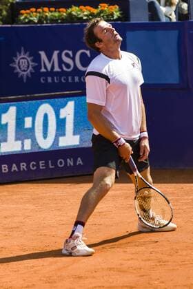 BARCELONA - April 18- SPAIN: Teymuraz Gabashvili (RUS) during match between of the Open Banc Sabadell, 64 Trophy Conde de Godo, played on the RCT Barcelona 1899, on april 18, 2016. Photo: Mikel Trigueros Urbanandsport Cordon Press ---------------------------------- BARCELONA - Abril, 18 - ESPANA: Teymuraz Gabashvili (RUS) durante el partido entre de la edicion 64 del Barcelona Open Banc Sabadell Trofeo Conde Godo, celebrada en el RCT Barcelona 1899, el 18 de Abril de 2016. Foto: Mikel Trigueros Urbanandsport Cordon Press  xMikelxTriguerosx xBARCELONA-OPEN-BANC-SABADELLx64-TROFEO-CONDE-GODOx