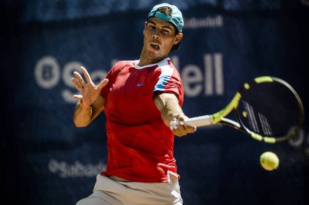 April 19, 2016 - Barcelona, Catalonia, Spain - RAFAEL NADAL of Spain returns a ball during a training session at the second day of the Barcelona Open Banc Sabadell 2016. Tennis 2016 - Barcelona Open - Day 2 - ZUMAo105
