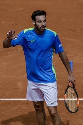 April 19, 2016 - Barcelona, Catalonia, Spain - MARCEL GRANOLLERS (ESP) acknowledges the crowd after winning against Daniel Munoz de la Nava (ESP) the first round of the Barcelona Open Banc Sabadell 2016 Granollers Reaches Round Two In Barcelona Open Banc Sabadell 2016 - ZUMAo105