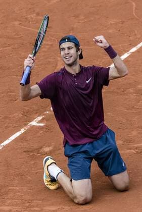 April 19, 2016 - Barcelona, Catalonia, Spain - KAREN KHACHANOV (RUS) reacts as he wins the match against Roberto Bautista (ESP) during the 2nd round of the Barcelona Open Banc Sabadell 2016. Khachanov wins in three sets 6-2, 6-7, 6-3 Khachanov Beats Bautista To Reach Round Three Of Barcelona Open - ZUMAo105