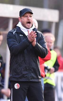 Fussball, Herren, Regionalliga Nordost, Saison 2015 2016 (29. Spieltag), Berliner AK 07 - FC Carl Zeiss Jena 1:0, Trainer Steffen Baumgart (Berliner AK 07, BAK), 19.04. 2016,