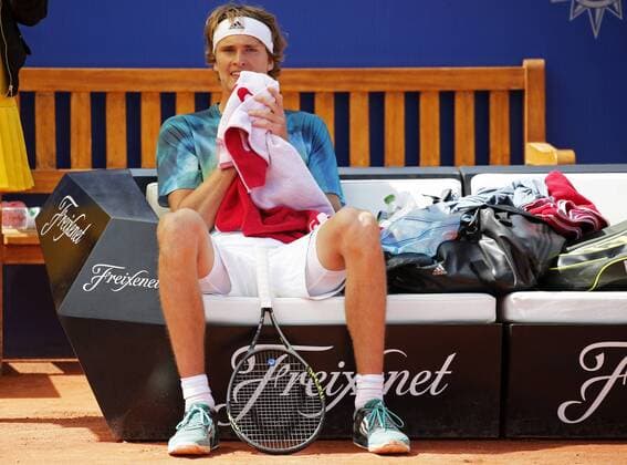 April 20, 2016 - Barcelona, Spain - Alexander Zverev during the match against Thomaz Bellucci, corresponding to the third round of the Open Banc Sabadell, 64 Trophy Conde de Godo, played on the RCT Barcelona1899, on april 20, 2016. Barcelona Open Banc Sabadell 2016  - ZUMAn230