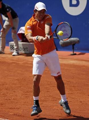 BARCELONA -april 20- SPAIN: Kei Nishikori during the match against Thiemo De Bakker, corresponding to the third round of the Open Banc Sabadell, 64 Trophy Conde de Godo, played on the RCT Barcelona1899, on april 20, 2016. Photo: Joan Valls Urbanandsport Cordon Press  xJoanxValls Urbanandsportx xBARCELONA-OPEN-BANC-SABADELL-TENNISx