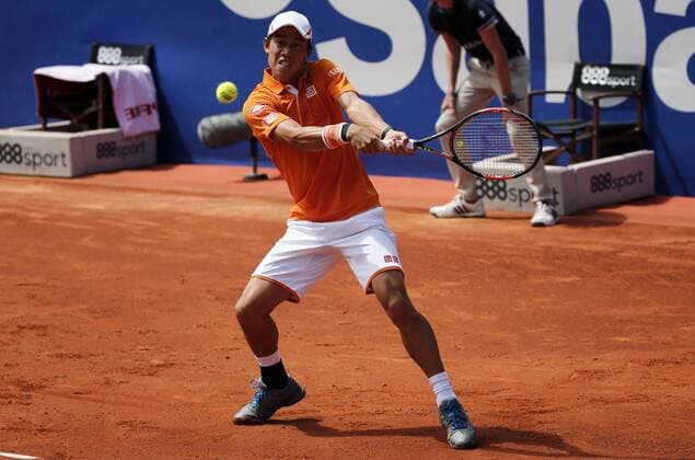 BARCELONA -april 20- SPAIN: Kei Nishikori during the match against Thiemo De Bakker, corresponding to the third round of the Open Banc Sabadell, 64 Trophy Conde de Godo, played on the RCT Barcelona1899, on april 20, 2016. Photo: Joan Valls Urbanandsport Cordon Press  xJoanxValls Urbanandsportx xBARCELONA-OPEN-BANC-SABADELL-TENNISx