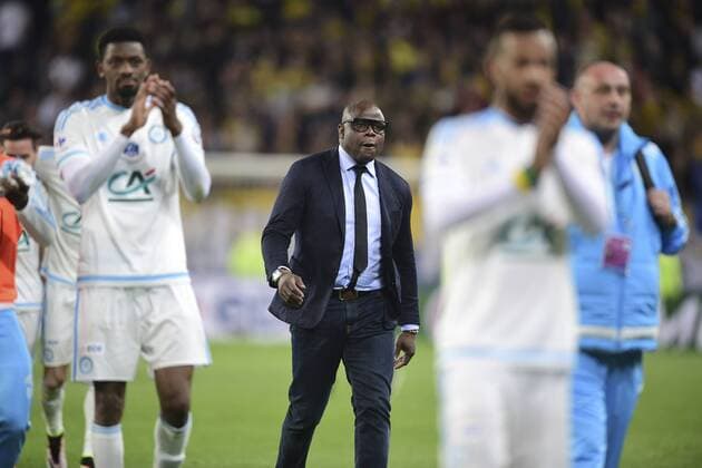 Jubel Basile Boli - Sportdirektor (OM) Schlussjubel Marseille FOOTBALL : FC Sochaux vs OM - 1 2 finale coupe de France - 20 04 2016 JBAutissierx 