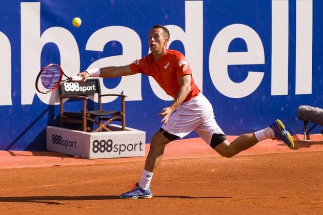 BARCELONA - April 21- SPAIN: Philipp Kohlschreiber (GER) during the match between Philipp Kohlschreiber (GER) v Feliciano Lopez (ESP) of the Open Banc Sabadell, 64 Trophy Conde de Godo, played on the RCT Barcelona 1899, on april 21, 2016.  xMikelxTriguerosx xBARCELONA-OPEN-BANC-SABADELLx64-TROFEO-CONDE-GODOx
