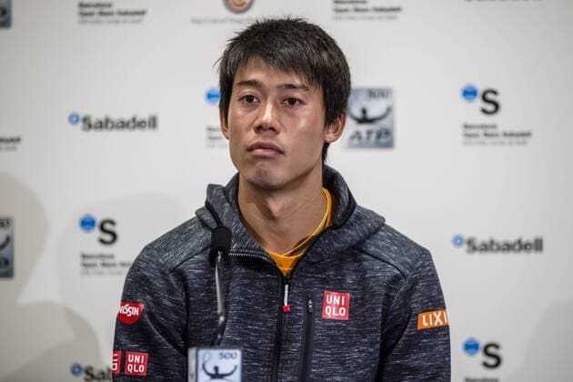 April 21, 2016 - Barcelona, Catalonia, Spain - KEI NISHIKORI (JAP) gives a press conference PK Pressekonferenz after his victory over Jeremy Chardy (FRA) during the 3rd round of the Barcelona Open Banc Sabadell 2016. Nishikori wins 6-3, 7-5 Nishikori Press Conference - Day 4 Barcelona Open - ZUMAo105