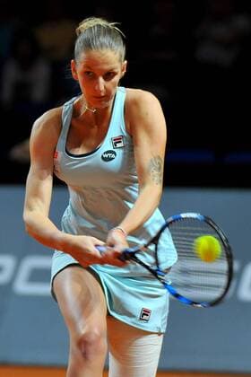 Karolina Pliskova (CZE). Deutschland, Stuttgart: Tennis, Porsche Tennis Grand Prix, Achtelfinale am 21.04.2016, Porsche-Arena.