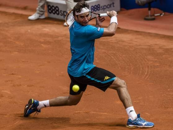 April 22, 2016 - Barcelona, Catalonia, Spain - MALEK JAZIRI (TUN) returns a ball to Benoit Paire (FRA) during their qurter-final at the Barcelona Open Banc Sabadell 2016. Paire wins 3-6, 7-5, 6-1 Paire Reaches Semi Finals At Barcelona Open 2016 - ZUMAo105