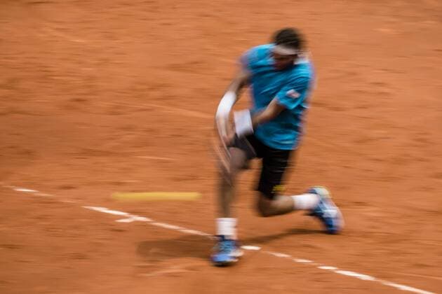 April 22, 2016 - Barcelona, Catalonia, Spain - MALEK JAZIRI (TUN) returns a ball to Benoit Paire (FRA) during their qurter-final at the Barcelona Open Banc Sabadell 2016. Paire wins 3-6, 7-5, 6-1 Paire Reaches Semi Finals At Barcelona Open 2016 - ZUMAo105