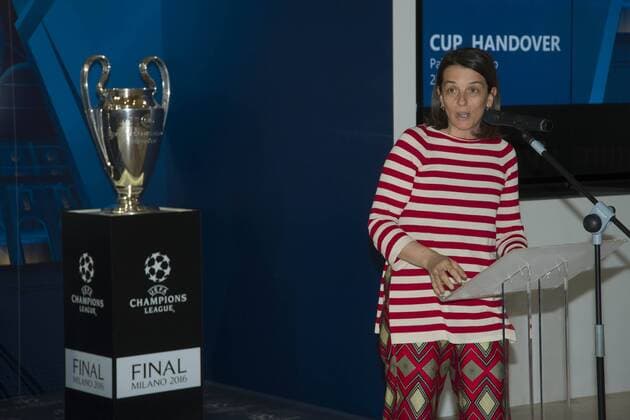 Fußball, Champions League Pokal wird in Mailand präsentiert Football - soccer: UEFA Champions League, , Chiara Bisconti xHOCHxZWEIx xItalyxPhotoxPressx 