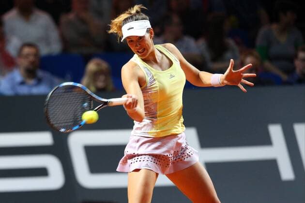 Stuttgart Garbine MUGURUZA (ESP) frustrier, Viertelfinale, Porsche Tennis Grand Prix 2016, Damen Tennis, 22.04.2016, Copyright: Langerx xEibner-Pressefoto EP_HLR