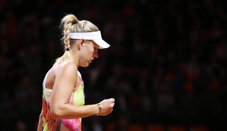 Stuttgart Porsche Tennis Grand Prix 2016, Angelique Kerber (GER) jubelt und ballt die Faust