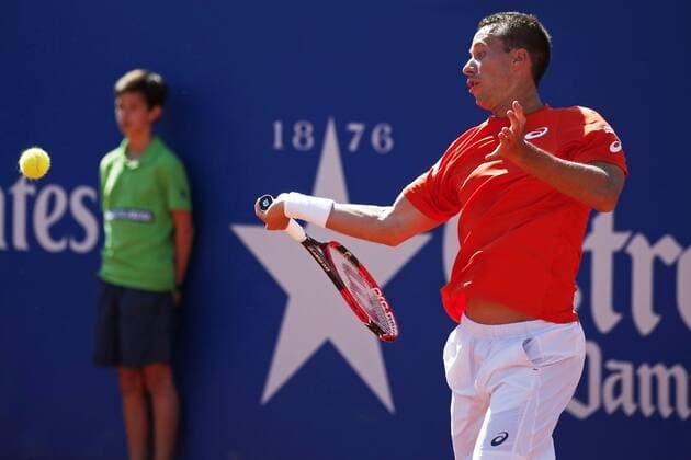 April 23, 2016 - Barcelona, Catalonia, Spain - Philipp Kohlschreiber during the match against Rafa Nadal , corresponding to the 1 2 final of the Open Banc Sabadell, 64 Trophy Conde de Godo, played on the RCT Barcelona1899, on april 23, 2016. Barcelona Open Banc Sabadell - Day 6  - ZUMAn230