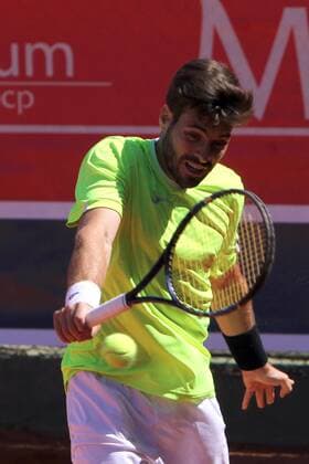 April 23, 2016 - Estoril, Portugal - Gerard Granollers of Spain returns a ball to Andrea Arnaboldi of Italy during the Qualifying of the Millennium Estoril Open ATP Tennis Herren 250 tennis tournament at the Clube de TÃƒÂ©nis do Estoril in Portugal on April 25, 2016. Millennium Estoril Open ATP 250 tennis tournament - Andrea Arnaboldi (ITA) vs Gerard Granollers (ESP) - ZUMAf123