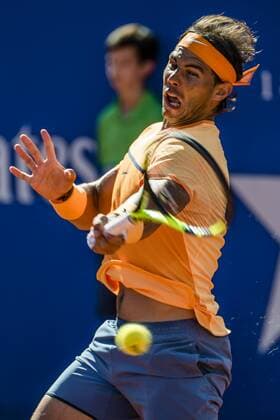 April 23, 2016 - Barcelona, Catalonia, Spain - RAFAEL NADAL of Spain returns the ball to Philipp Kohlschreiber of Germany during their semi-final at the Barcelona Open Banc Sabadell 2016. Nadal won 6:3, 6:3 Tennis 2016 - Barcelona Open - Day 6 - ZUMAo105