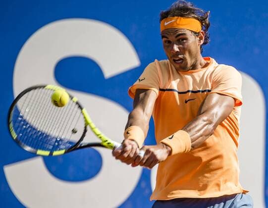 April 23, 2016 - Barcelona, Catalonia, Spain - RAFAEL NADAL of Spain returns the ball to Philipp Kohlschreiber of Germany during their semi-final at the Barcelona Open Banc Sabadell 2016. Nadal won 6:3, 6:3 Tennis 2016 - Barcelona Open - Day 6 - ZUMAo105