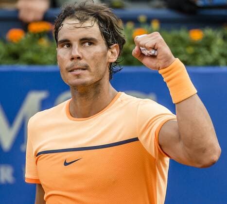 April 23, 2016 - Barcelona, Catalonia, Spain - RAFAEL NADAL of Spain reacts after winning the semi-final against Philipp Kohlschreiber of Germany at the Barcelona Open Banc Sabadell 2016. Nadal won 6:3, 6:3 Tennis 2016 - Barcelona Open - Day 6 - ZUMAo105
