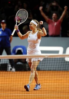 Stuttgart Porsche Tennis Grand Prix 2016, Laura Siegemund (GER) jubelt über den Einzug ins Finale