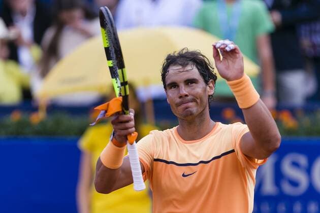 BARCELONA - April 23- SPAIN: Rafael Nadal celebrates the victory during the match between Rafael Nadal (ESP) vs Philipp Kohlschreiber (GER) of the Open Banc Sabadell, 64 Trophy Conde de Godo, played on the RCT Barcelona 1899, on april 23, 2016. Photo: Mikel Trigueros Urbanandsport Cordon Press ---------------------------------- BARCELONA - Abril, 23 - ESPANA: Rafael Nadal celebra la victoria durante el partido entre Rafael Nadal (ESP) vs Philipp Kohlschreiber (GER) de la edicion 64 del Barcelona Open Banc Sabadell Trofeo Conde Godo, celebrada en el RCT Barcelona 1899, el 23 de Abril de 2016. Foto: Mikel Trigueros Urbanandsport Cordon Press  xMikelxTriguerosx xBARCELONA-OPEN-BANC-SABADELLx64-TROFEO-CONDE-GODOx