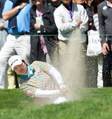 Golf: Nomura keeps 3-stroke lead at Swinging Skirts Classic Japan s Harukyo Nomura hits a bunker shot on the 6th hole in the third round of the Swinging Skirts LPGA Golf Damen Classic at the Lake Merced Golf Club in Daly City, California, on April 23, 2016. Nomura shot a 1-under 71 to preserve her three-stroke lead heading into the final round, as she looks to claim her second career win on the tour. 