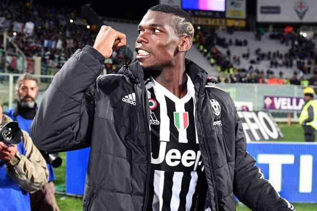 Mg Firenzw 24 04 2016 - campionato di calcio serie A Fiorentina ACF (AC Florenz) vs Juventus Turin: Schlussjubel Paul Pogba 