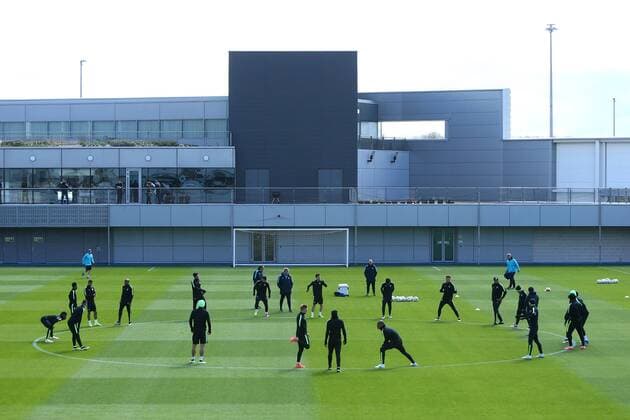 A general view during the UEFA Champions League training at the Etihad Campus. Photo credit should read: Philip Oldham Sportimage EDITORIAL USE ONLY. No use with unauthorised audio, video, data, fixture lists, club league logos or live services. Online in-match use limited to 120 images, no video emulation. No use in betting, games or single club league player publications.