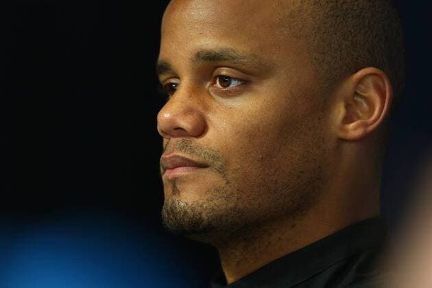 Fußball, Champions League, Manchester City Pressekonferenz Vincent Kompany of Manchester City during the UEFA Champions League press conference PK Pressekonferenz at the Etihad Campus. Photo credit should read: Philip Oldham Sportimage EDITORIAL USE ONLY. No use with unauthorised audio, video, data, fixture lists, club league logos or live services. Online in-match use limited to 120 images, no video emulation. No use in betting, games or single club league player publications.