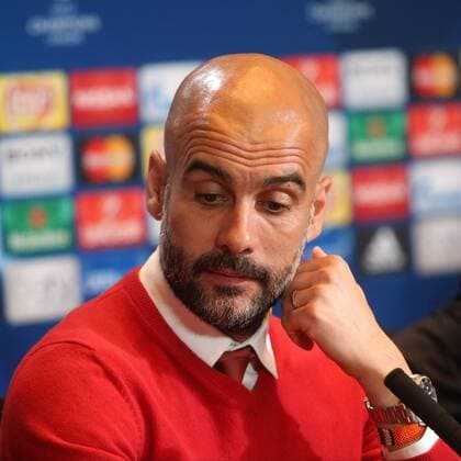 Bilder des Tages - SPORT Madrid Trainer Pep Guardiola (FC Bayern Muenchen), Pressekonferenz, Atletico Madrid vs. FC Bayern Muenchen, Fussball, Champions League Halbfinale, 26.04.2016, Copyright: Langer Eibner-Pressefoto EP_HLR