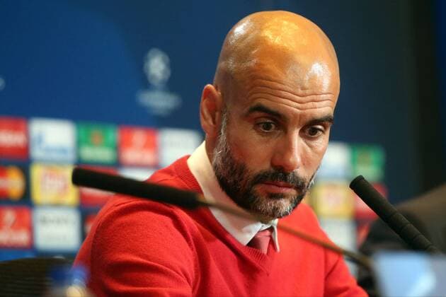 Madrid Trainer Pep Guardiola (FC Bayern Muenchen), Pressekonferenz, Atletico Madrid vs. FC Bayern Muenchen, Fussball, Champions League Halbfinale, 26.04.2016, Copyright: Langer Eibner-Pressefoto EP_HLR
