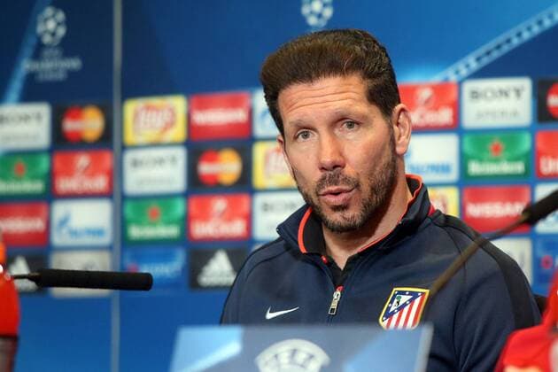 Madrid Trainer Diego Simeone ( Atletico Madrid ), Pressekonferenz, Atletico Madrid vs. FC Bayern Muenchen, Fussball, Champions League Halbfinale, 26.04.2016, Copyright: Langer Eibner-Pressefoto EP_HLR