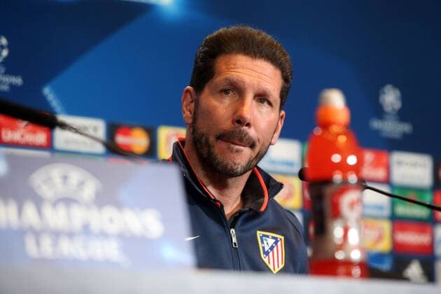 Bilder des Tages - SPORT Madrid Trainer Diego Simeone ( Atletico Madrid ), Pressekonferenz, Atletico Madrid vs. FC Bayern Muenchen, Fussball, Champions League Halbfinale, 26.04.2016, Copyright: Langer Eibner-Pressefoto EP_HLR