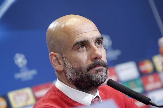 FC Bayern Munchen s coach Pep Guardiola in press conference PK Pressekonferenz after Champions League 2015 2016 Semi-Finals 1st leg match. April 26,2016.  (2016042645)
