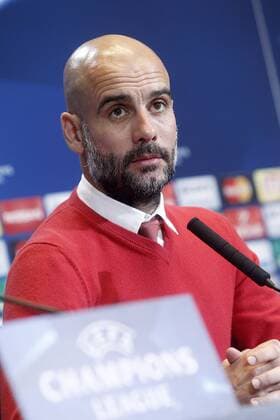 FC Bayern Munchen s coach Pep Guardiola in press conference PK Pressekonferenz after Champions League 2015 2016 Semi-Finals 1st leg match. April 26,2016.  (2016042655)