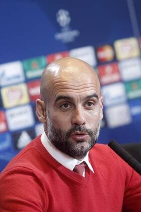FC Bayern Munchen s coach Pep Guardiola in press conference PK Pressekonferenz after Champions League 2015 2016 Semi-Finals 1st leg match. April 26,2016.  (2016042659)