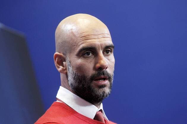 FC Bayern Munchen s coach Pep Guardiola in press conference PK Pressekonferenz after Champions League 2015 2016 Semi-Finals 1st leg match. April 26,2016.  (2016042641)