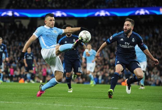 Football - 2015 2016 Champions League - Semi-Final, First Leg: Manchester City vs. Real Madrid at the Etihad Stadium. COLORSPORT ANDREW COWIE 