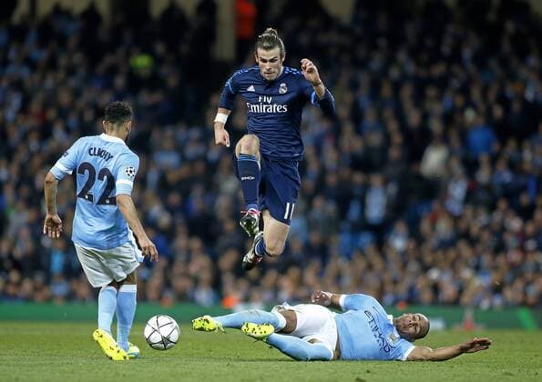 First leg of 1 2 Champions League between Manchester City and Real Madrid. In this picture, Bale. xJosexA.xGarciax 