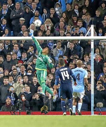 First leg of 1 2 Champions League between Manchester City and Real Madrid. In this picture, Keylor Navas. xJosexA.xGarciax 
