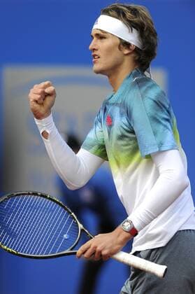 Alexander (Sascha) ZVEREV (GER),Jubel,Freude,Begeisterung,, Aktion,Einzelbild,angeschnittenes Einzelmotiv,Halbfigur,halbe Figur. Tennis BMW Open 2016 am 27.04.2016 in Muenchen.