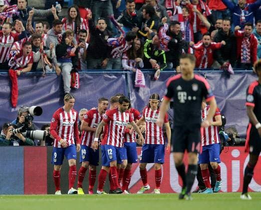ESP, UEFA CL, Atletico Madrid (ESP) vs FC Bayern Muenchen (GER) 27.04.2016, Estadio Vicente Calderon, Madrid, ESP, UEFA CL Halbfinale, Atletico Madrid vs FC Bayern Muenchen im Bild SAuL NiGUEZ (Madrid) freut sich über sein Tor zum 1:0 nordphotoxBratic